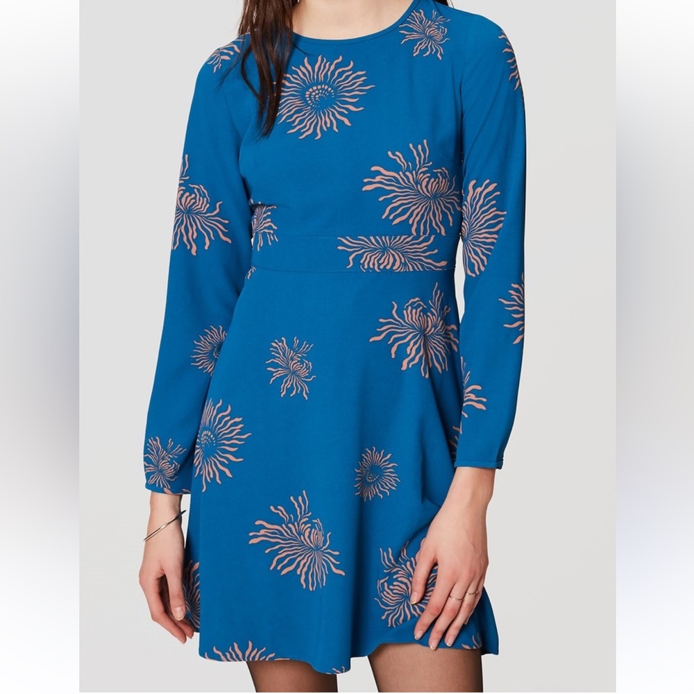 LOFT Iced Floral Flare Dress